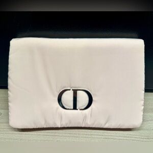 Dior Soft Pink Puffy Satin Pouch. NWT